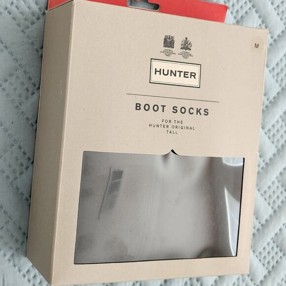 HUNTER BOOT SOCKS BLACK NWT SIZE MEDIUM - Picture 2 of 4